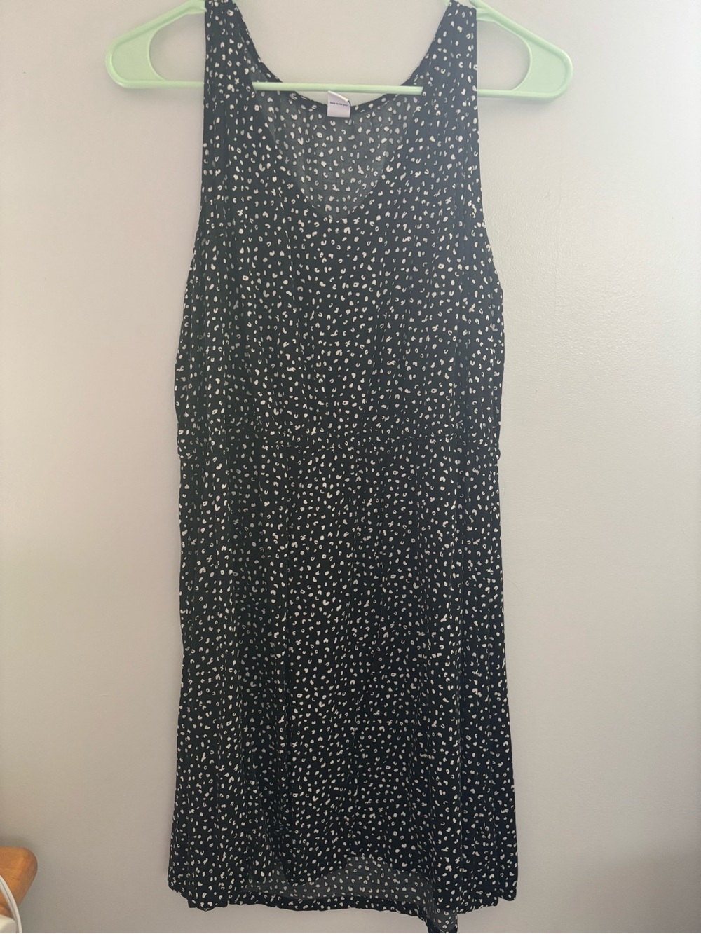 Black Sleeveless Polka Dot Shift Dress
